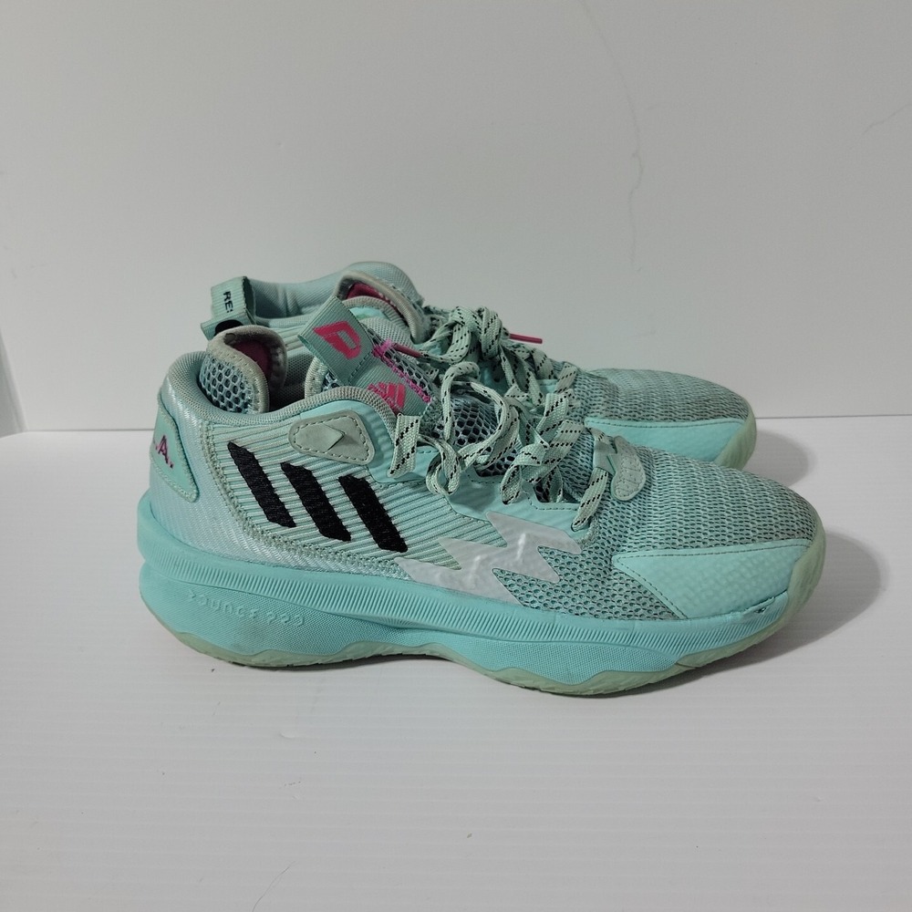 Adidas Dame 8 Damian Lillard Blazers Respect Aqua Blue Mens GZ6475 Size 7.5